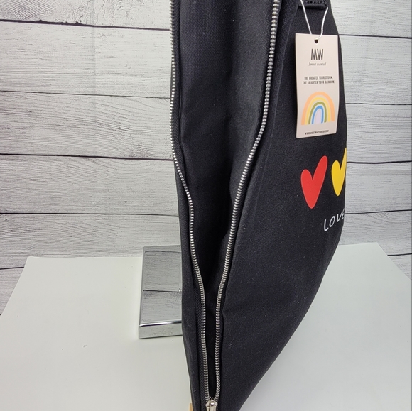 Most Wanted USA Pride Black Cotton Canvas Love is Love Tote Bag - Picture 6 of 16